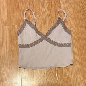 Garage Ribbed Knit Top in Cream